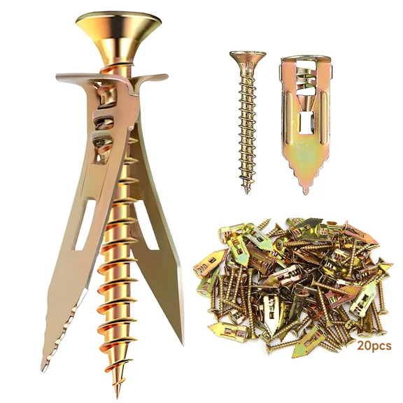 20 Pcs Upgraded Self Drilling Drywall Anchors Screws Hollow Wall Anchor Kit