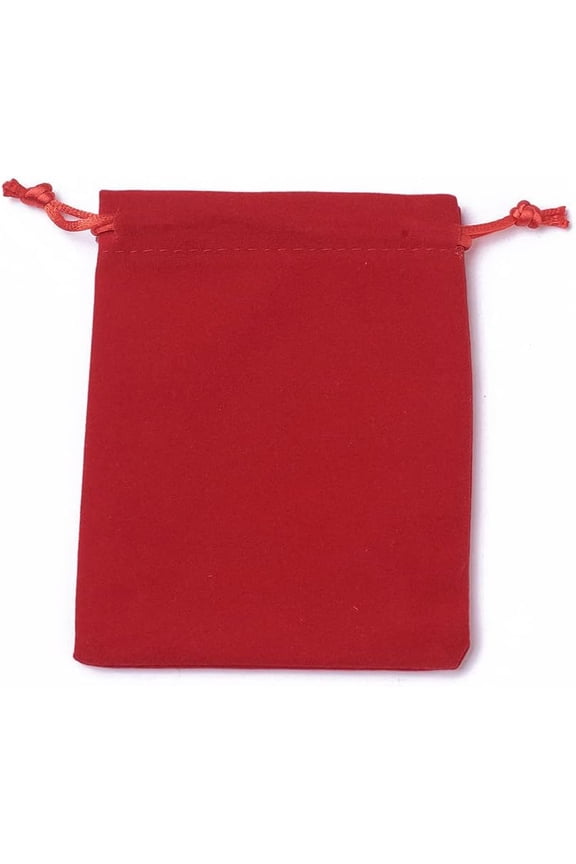 20 Pcs Velvet Packing Pouches Drawstring Bags Red Wedding Favor Bags
