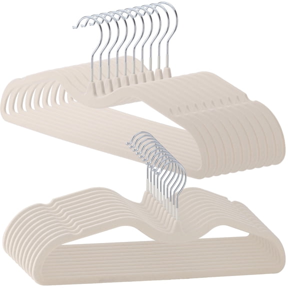 20 Pcs Velvet Short Neck Hangers, Flocked Space-saving Hangers with 360° Swivel Hooks, Non-skid Clothes Organizers for Shirts, Pants, Dresses
