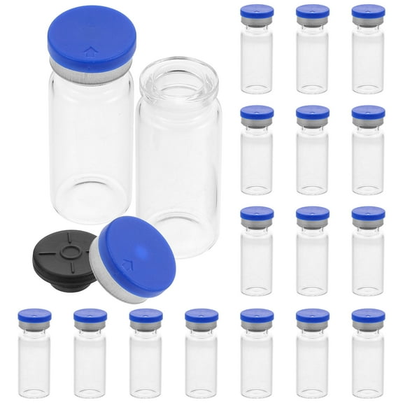 20 Pcs Water Bottles Sample Vials Transparent Vial Freeze-dried Powder Bottle Sterile Injection Glass Travel
