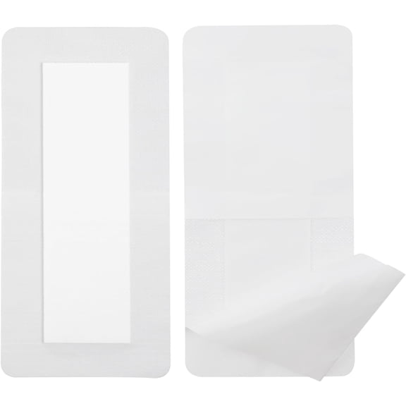 20 Pcs Waterproof C-Section Adhesive Island Dressing | 4x8 Inch Tummy Tuck Incision Long Post Surgery Bordered Gauze Bandage + Absorbent Dressing Pad Sterile Large Wound Recovery