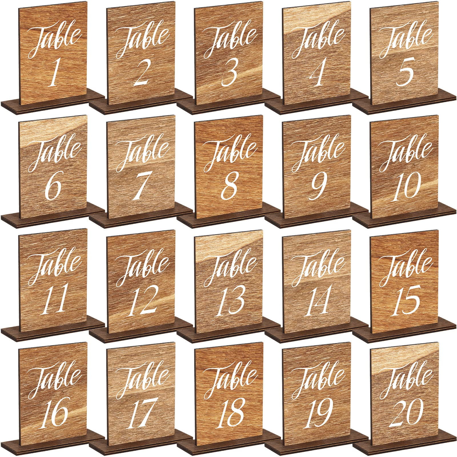 Gold Table Numbers 1-12 - Wooden Wedding & Party Decor, Elegant Table Markers For Reception, Birthday, Events (Set Of 12) 4 thumbnail image