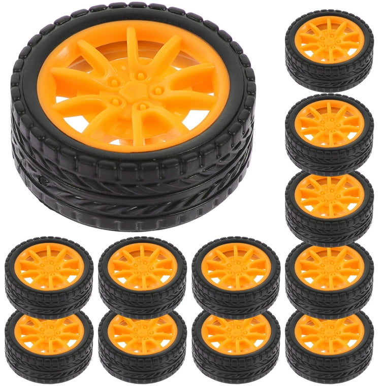 20 Pcs Wheel Birthday Gift Childrens Toys Educational Rubber Car Wheels for Craft Tires