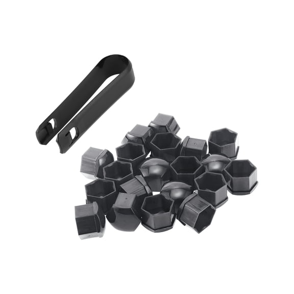 20 Pcs Wheel Lug Nut Bolt with Clip Rims Tire Nut Screws Dust Cap Cover Nut Protection Plastic Gray 17mm