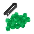 thumbnail image 1 of 20 Pcs Wheel Lug Nut Bolt with Clip Rims Tire Nut Screws Dust Cap Cover Nut Protection Plastic Green 17mm, 1 of 7