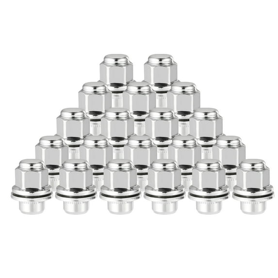 20 Pcs Wheel Lug Nuts Compatible for Toyota Avalon Camry Chorme Plated M12x1.5 Silver Tone Tire Lugnuts