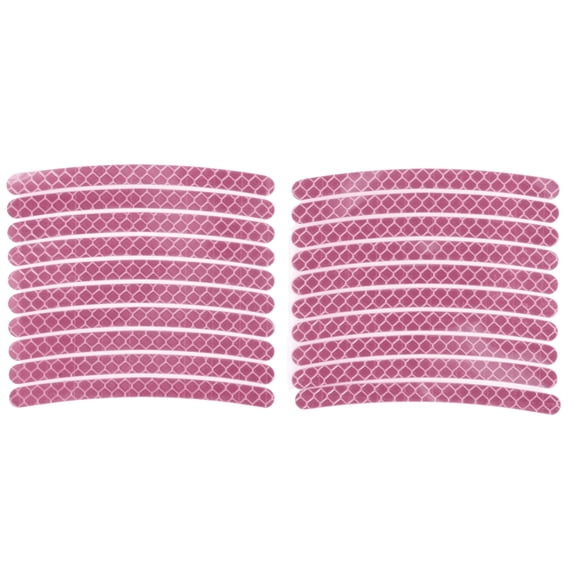 20 Pcs Wheel Rim Stickers Arc-Shape Car Wheel Rim Tapes Decoration Stickers for 14"-22" Rim Light Pink PET