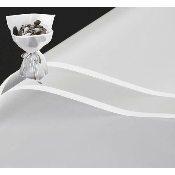 20 Pcs White Border Flower Wrapping Paper,Waterproof Valentine's Day Bouquet Frosted Wrapping Paper 23x23"Used for Floral Clothing Shirt Shoes Gift Packaging Flower Shop Bouquet Packaging