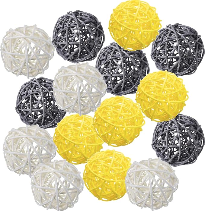 20 Pcs Wicker Rattan Balls Decorative Balls for Centerpiece Bowls Orbs Vase Fillers for