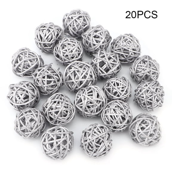 20 Pcs Wicker Rattan Balls Decorative Orbs Vase Fillers for Craft DIY, Party, Wedding Decoration, Aromatherapy Accessories, Garden Decoration