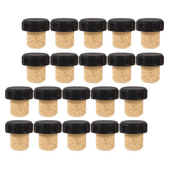 20 Pcs Wine Bottle Caps Cork Vertical Stripes Wood