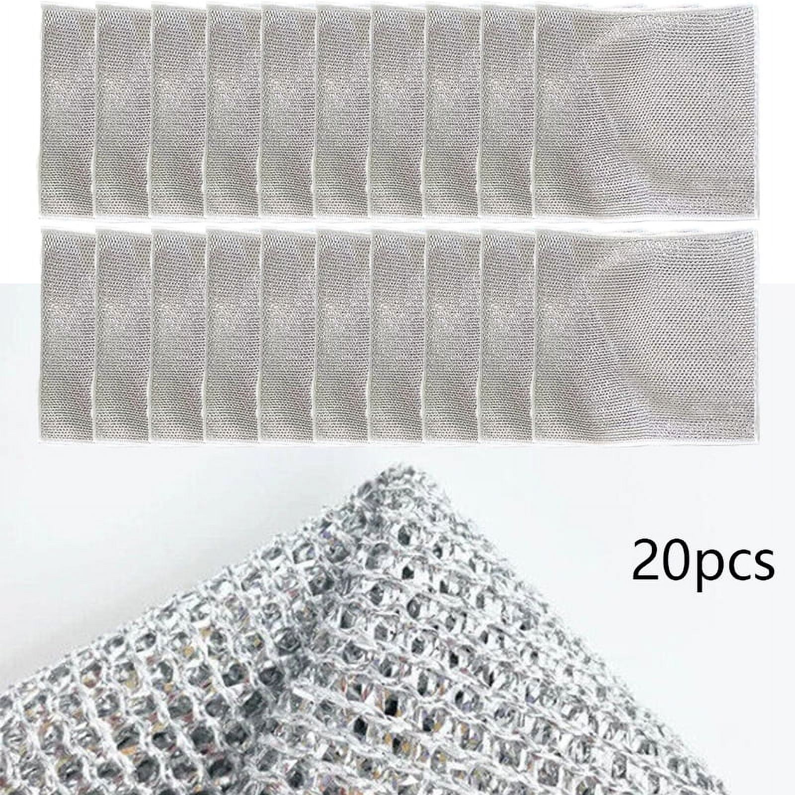 20 Pcs Wire Dishwashing Rags for Wet and Dry, Non-Scratch Wire ...