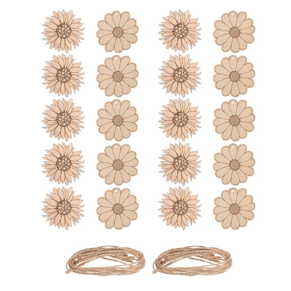Greenadscape Wooden Sunflower Cutouts For Artists Diy Activities 20Pcs 3.15X2.76X0.2In
