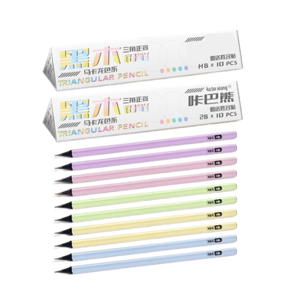 20 Pcs Wooden Pencils 2B Triangular Pencil Drawing Pencils Classroom Reward For Students