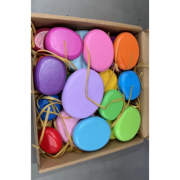 20 Pcs Wooden Stacking Blocks Sorting Stacking Rocks Learning Balanced Educational Wooden Set, Bright Colors to Stimulate Sensory and Auditory Development, Great for Play and Learning