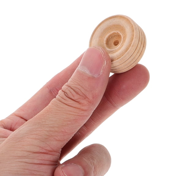 20 Pcs Wooden Toy Wheels for Kids, 3.00 x 3.00 x 1.20 CM, Khaki Model Wheels for Craft and Projects