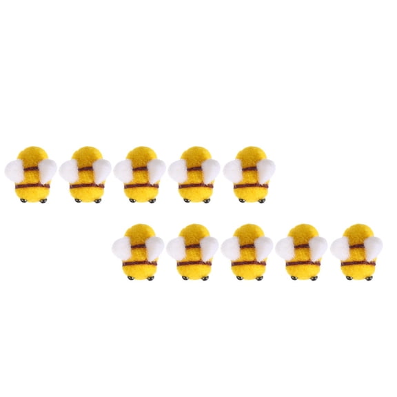 20 Pcs Wool Felt Bee Scrapbooking Embellishments Baby Bonnet Yellow