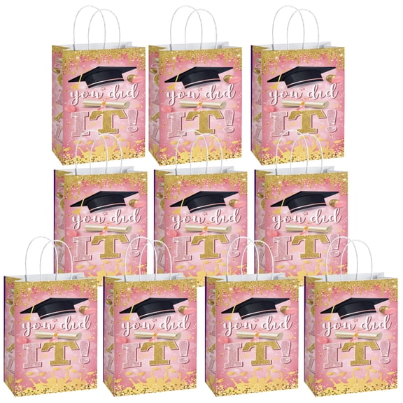 20 Pcs YAHAFEPY Graduation Paper Gift Bags, Congrats Party Favor Bags with Handles, Grad Party Supplies Decorations