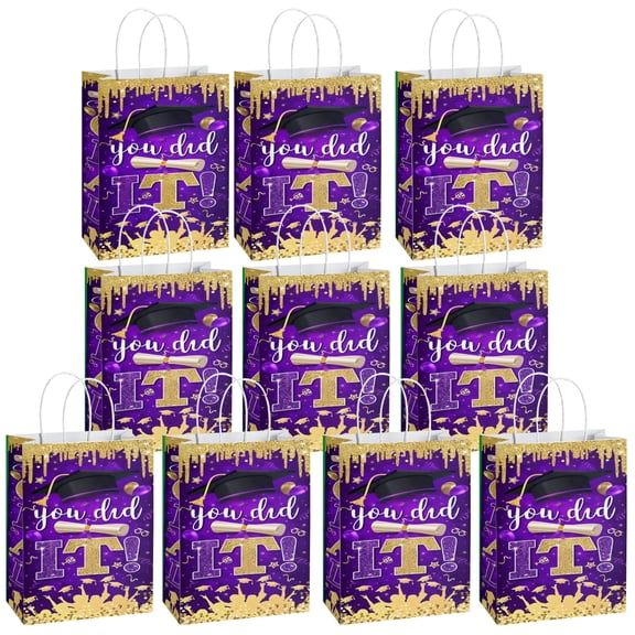 20 Pcs YAHAFEPY Graduation Paper Gift Bags, Stylish Party Favor Bags with Handles, Congrats Grad Party Supplies Decorations