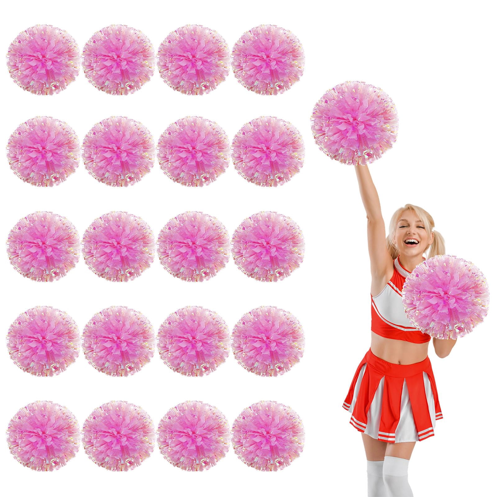 20 Pcs pom poms Cheer,13.7inch pom poms Cheerleading with Four Finger Payment Cheer Pom Pomsfor Dance, Matches
