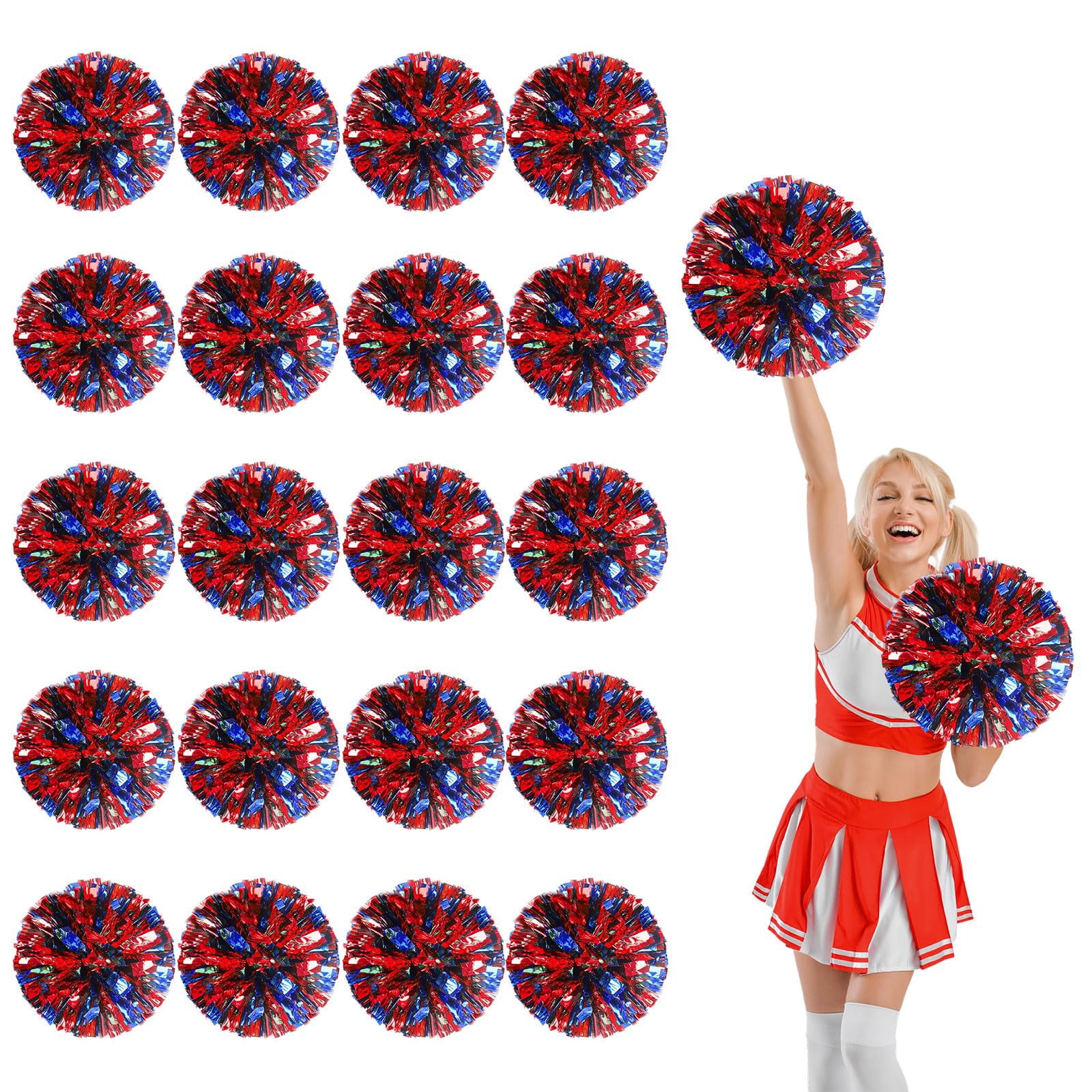 20 Pcs pom poms Cheer,13.7inch pom poms Cheerleading with Straight Handle Style Cheer Pom Pomsfor Dance, Matches