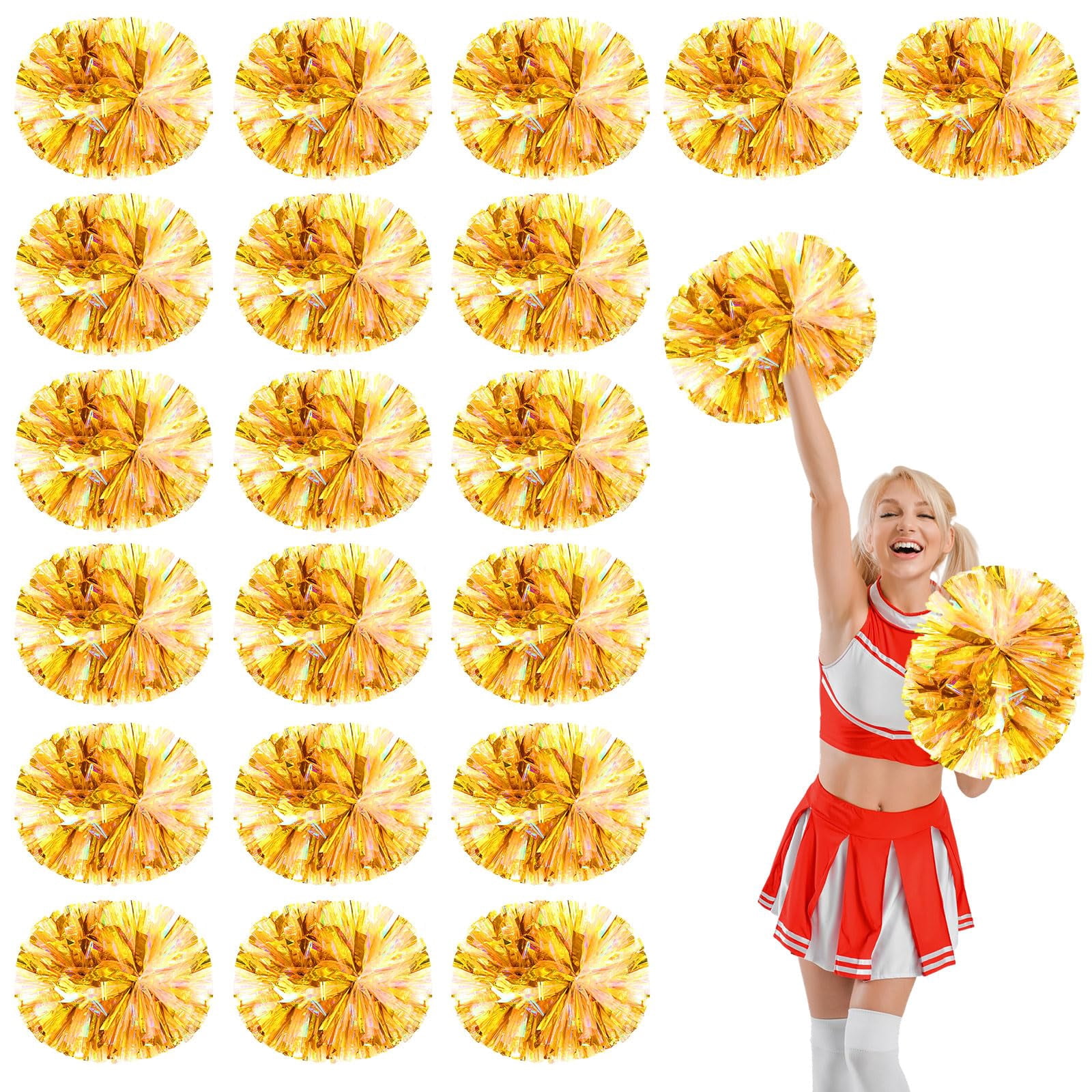 20 Pcs pom poms Cheer,14.57inch pom poms Cheerleading with Handle Style Cheer Pom Pomsfor Dance, Matches