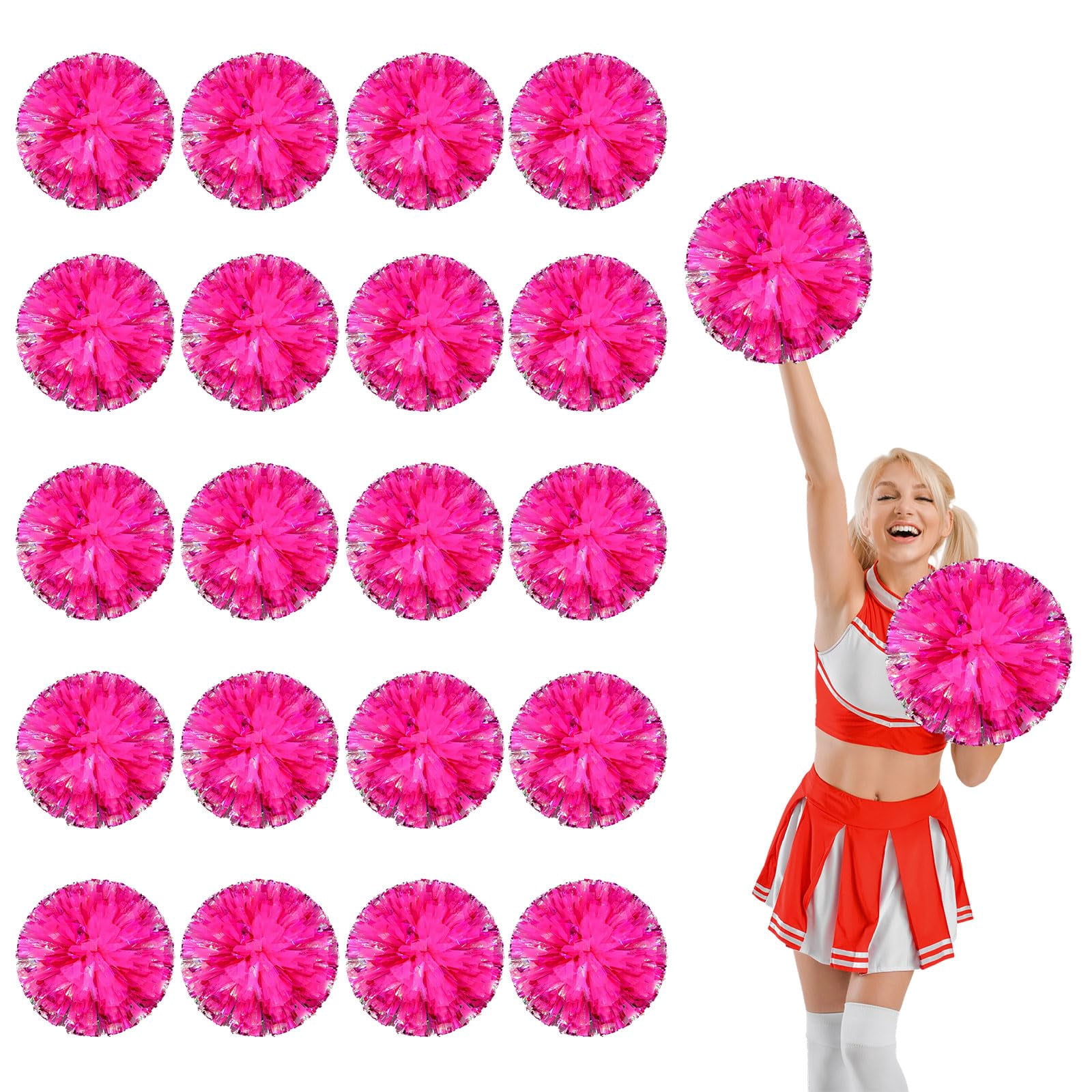 20 Pcs pom poms Cheer,pom poms Cheerleading with Finger Holes Cheer Pom Pomsfor Dance, Matches
