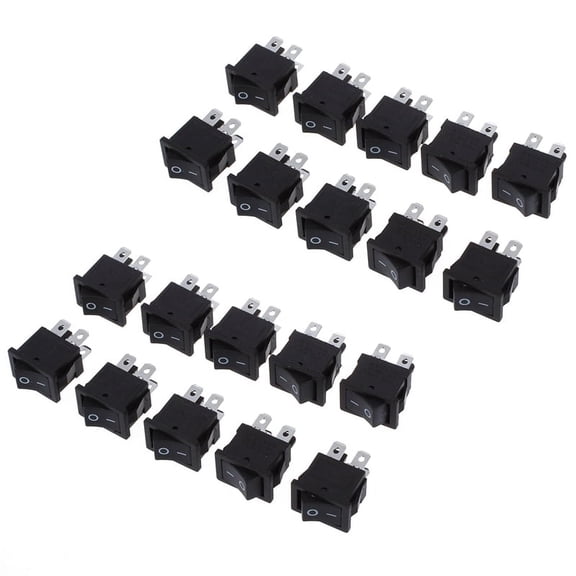 20 Pcs x 4 Pin On- 2 Position DPST Boat Rocker Switches 10A/125V 6A/250V AC