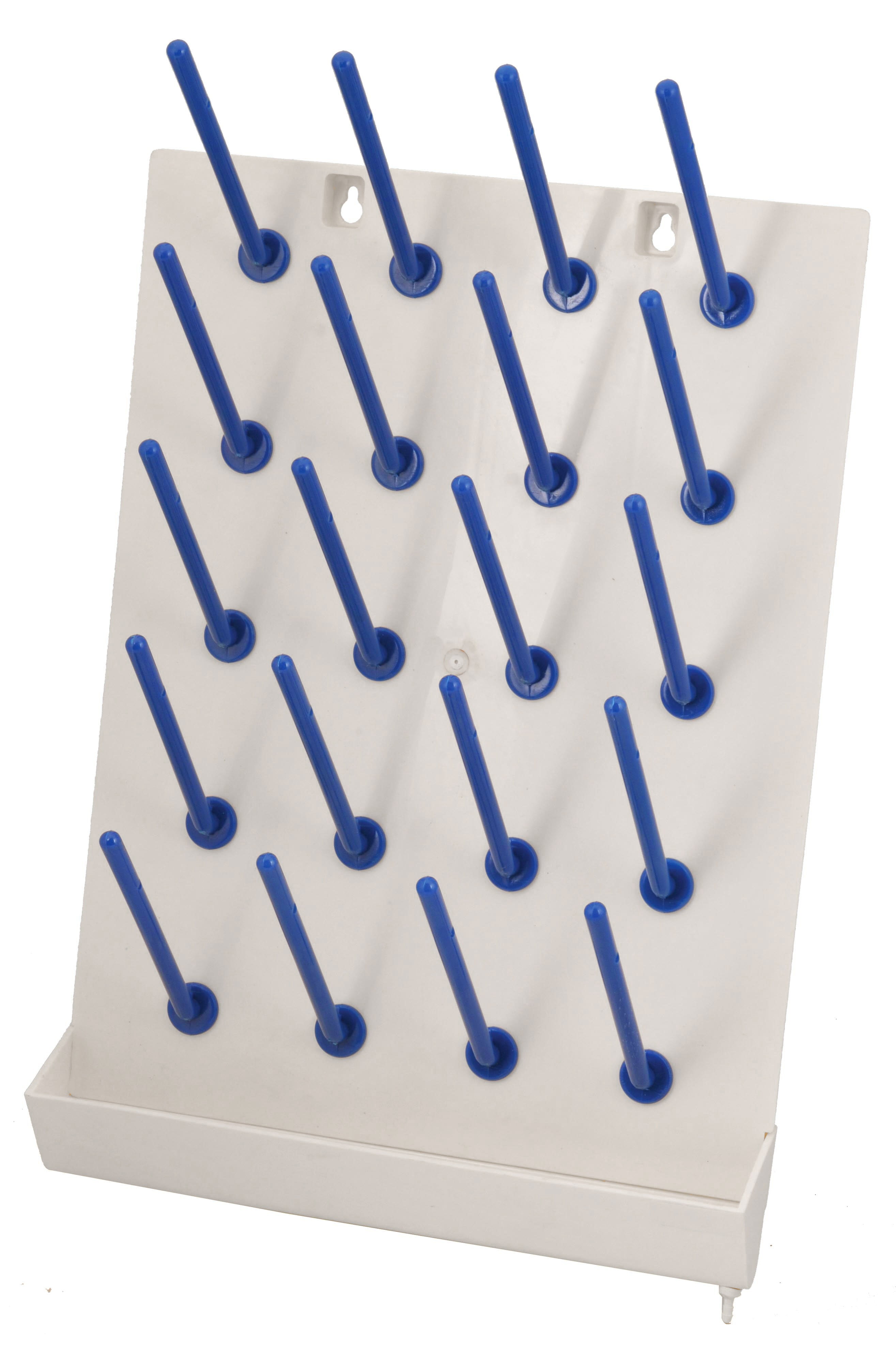 Peg Racks For Lab 20 Peg Plastic Wall Mounted Laboratory Draining Rack with Collection ...