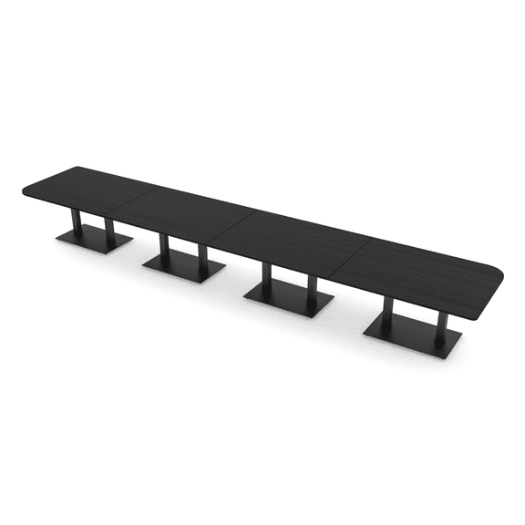 20 Person Asymmetric Rectangle Conference Table With Power And Data