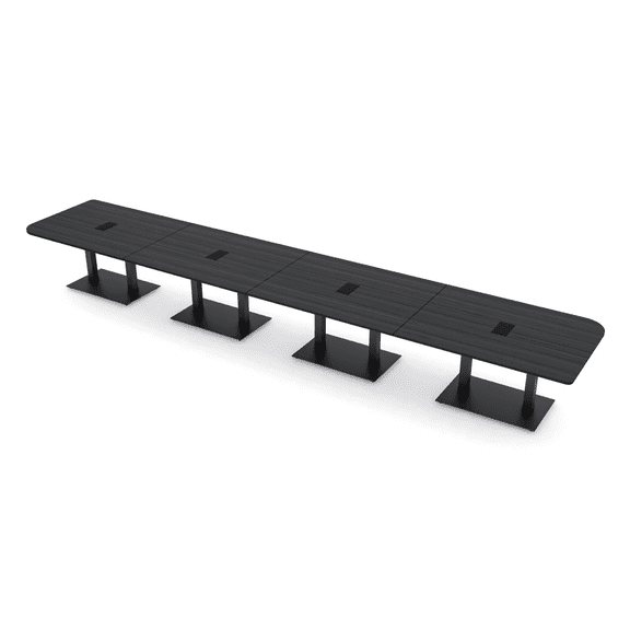 20 Person Asymmetric Rectangle Conference Table With Power And Data