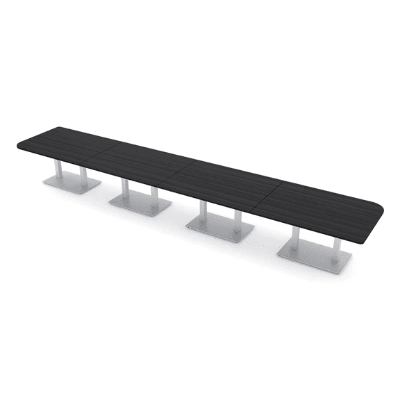20 Person Asymmetric Rectangle Conference Table With Power And Data
