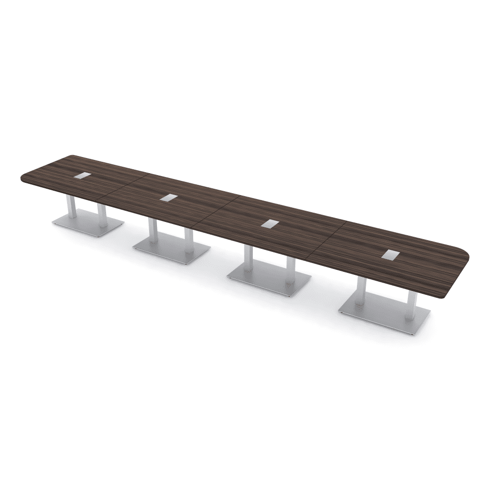 Rectangle Power Table 20 Person Asymmetric Rectangle Conference Table With Power And Data ...