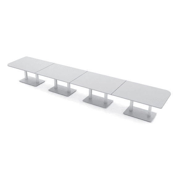 20 Person Asymmetric Rectangle Conference Table With Power And Data