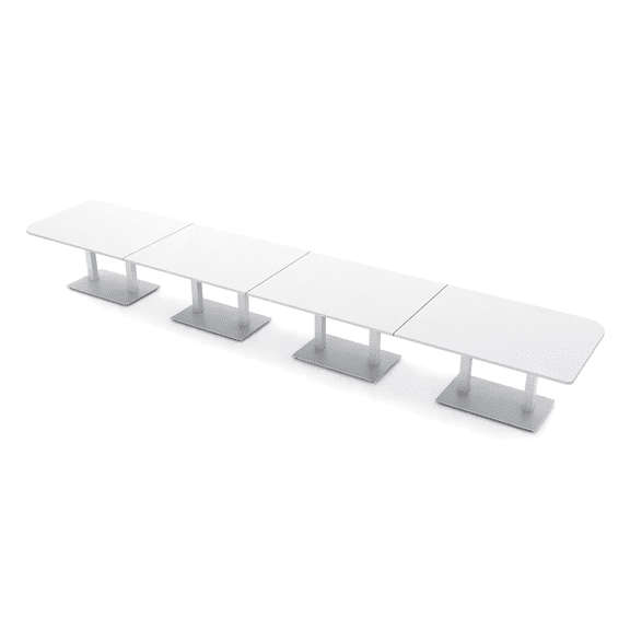 20 Person Asymmetric Rectangle Conference Table With Power And Data
