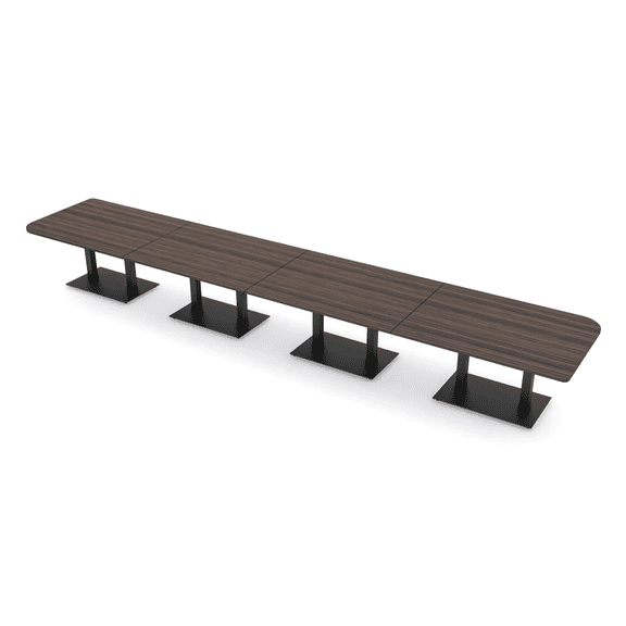 20 Person Asymmetric Rectangle Conference Table With Power And Data