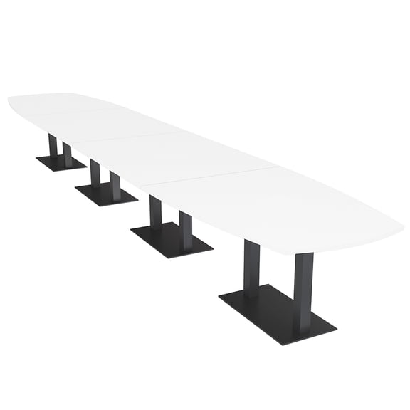 20 Person Modular Arc Boat Powered Conference Table Black Bases 20 Ft