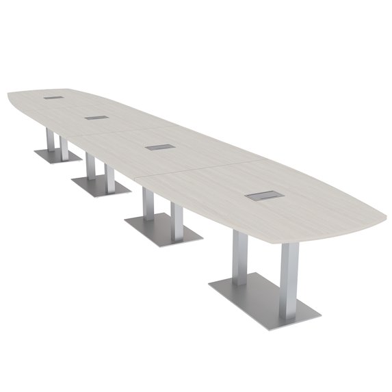 20 Person Modular Arc Boat Powered Conference Table Metal Bases 20 Ft