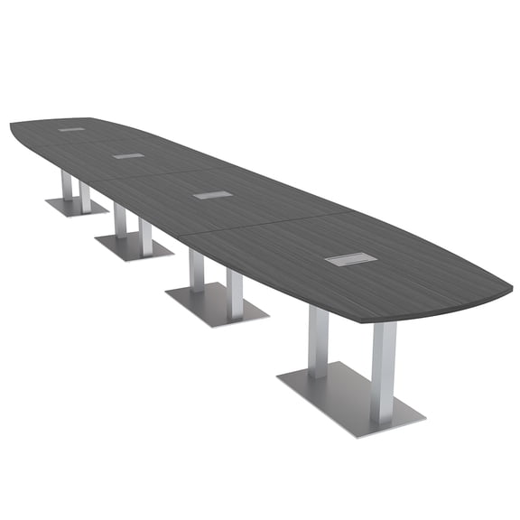20 Person Modular Arc Boat Powered Conference Table Metal Bases 20 Ft