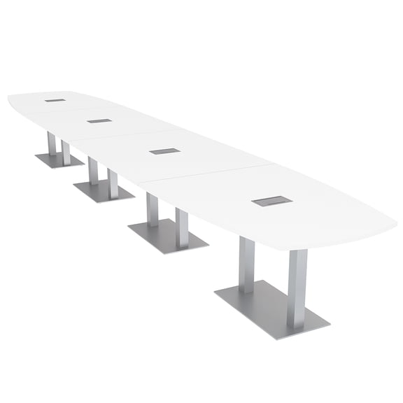 20 Person Modular Arc Boat Powered Conference Table Metal Bases 20 Ft