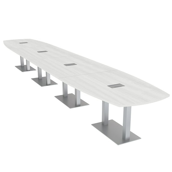 20 Person Modular Arc Boat Powered Conference Table Metal Bases 20 Ft