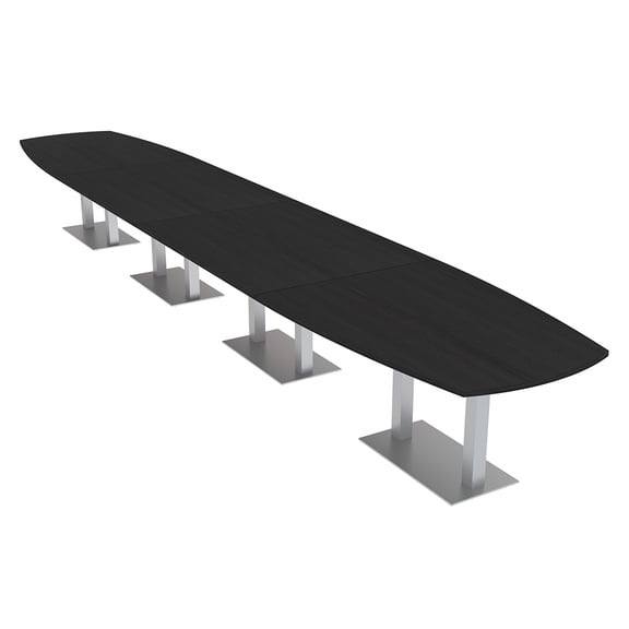 20 Person Modular Arc Boat Powered Conference Table Metal Bases 20 Ft