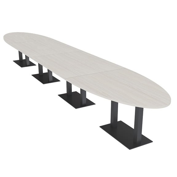 20 Person Modular Oval Boardroom Table Black Bases Electrical Modules