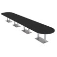 thumbnail image 1 of 20 Person Racetrack Modular Conference Table Metal Bases Power Units, 1 of 5