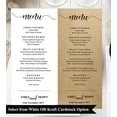 thumbnail image 1 of 20 Personalized Wedding Menu Cards (9x4 Inches) High Quality Custom Rustic Dinner Menu Prints - White, 1 of 1