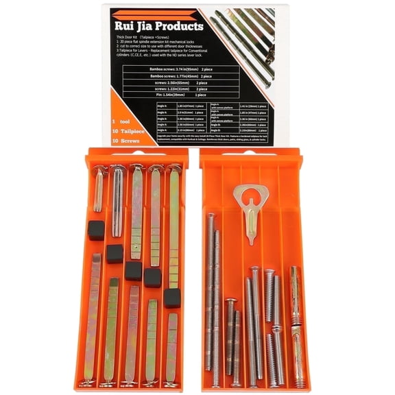 20-Piece Thick Door Extension Kit 1.03.15 in, Adjustable Deadbolt Tailpiece & Lock Extension Hardware