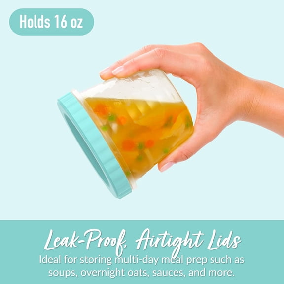 20 Piece 16 fl oz Leak-Proof Deli Containers with Lids, Food Storage for Meal Prep, Twist-Top, Reusable, BPA-Free, Stackable, Microwave, Freezer & Dishwasher Safe, Durable Kitchen Storage Containers
