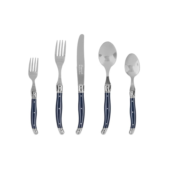 20 - Piece 18/10 Stainless - Steel Flatware Set with Intricate Etching and Three - Rivet Curved Handles