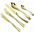 thumbnail image 1 of 20-Piece 18/10 Stainless Steel Gold Flatware Set, Serive for 4, 1 of 14