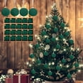 thumbnail image 1 of 20-Piece 2.4 Inch Green Flocked Velvet Christmas Balls - Shatterproof Plastic Ornaments with Hanging Rope for Tree & Holiday Decor, 1 of 9